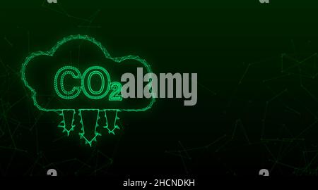 Ecological stop co2 emissions sign on white background. Vector stock illustration Stock Vector