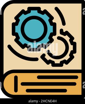 Technical book icon. Outline technical book vector icon color flat isolated Stock Vector