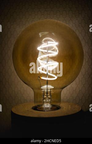 Dusty lamp in the dark Stock Photo