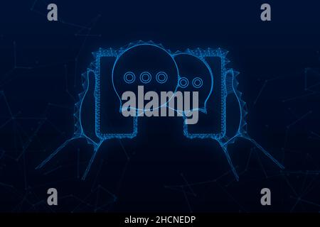 Chat Message Bubbles on smartphone screen. Social network. Messaging. Vector stock illustration Stock Vector