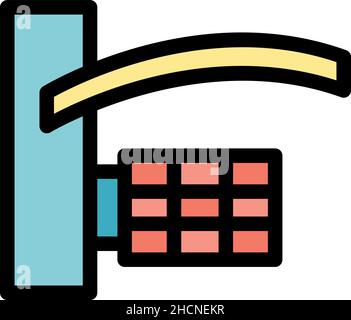 Iron door handle icon. Outline iron door handle vector icon color flat isolated Stock Vector