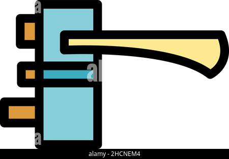 Key door handle icon. Outline key door handle vector icon color flat isolated Stock Vector