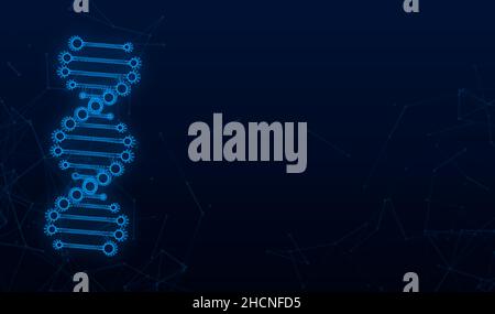 DNA Badge, icon, stamp, logo on dark background Vector stock illustration Stock Vector