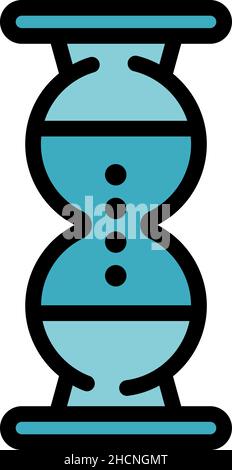 Business collaboration hourglass icon. Outline business collaboration hourglass vector icon color flat isolated Stock Vector