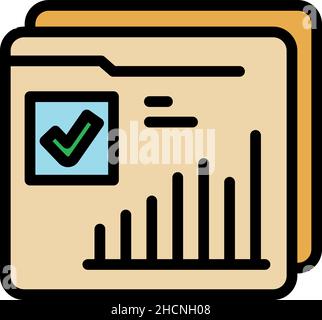 Expertise of statistical icon. Outline expertise of statistical vector icon color flat isolated Stock Vector