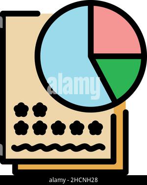 Expertise data icon. Outline expertise data vector icon color flat isolated Stock Vector