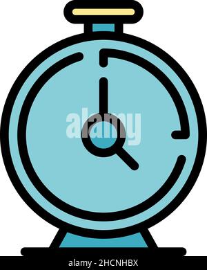 Kitchen clock icon. Outline kitchen clock vector icon color flat isolated Stock Vector