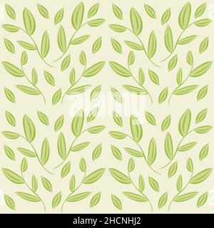 Abstract leaf seamless repeat pattern - Vector Illustration Stock Vector