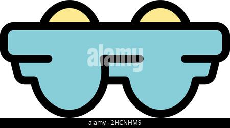 Eggs box icon. Outline eggs box vector icon color flat isolated Stock Vector