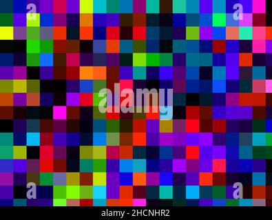 Colored polytra of square pixels. 3D rendering Stock Photo