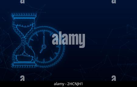 Hourglass icon. Hands holding hougglass and sandglass. Highly detailed. Antique clock with sand inside. Vector stock illustration Stock Vector