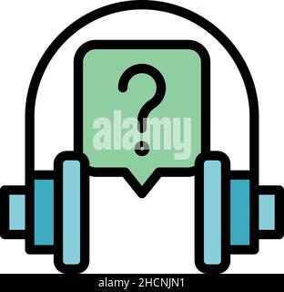 Online audio lesson icon. Outline online audio lesson vector icon color flat isolated Stock Vector
