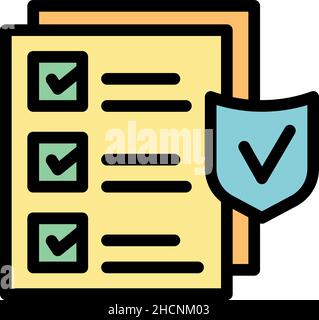 Security actualization icon. Outline security actualization vector icon color flat isolated Stock Vector