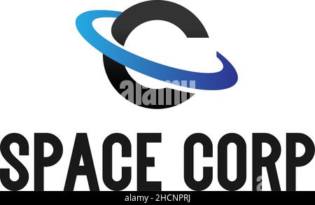 Model simple design SPACE CORP circle logo design Stock Vector