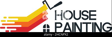 Modern colorful design HOUSE PAINTING logo design Stock Vector