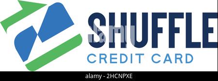 Modern simple SHUFFLE credit card logo design Stock Vector