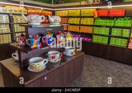 CAMERON HIGHLANDS, MALAYSIA - MARCH 27, 2018: Interior of the Cameron Valley tea store. Stock Photo