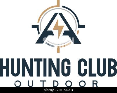 Modern colorful HUNTING CLUB OUTDOOR logo design Stock Vector