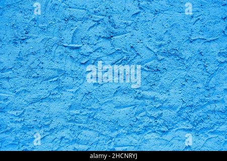 Rough version of Blue plaster. Textured wall background Stock Photo