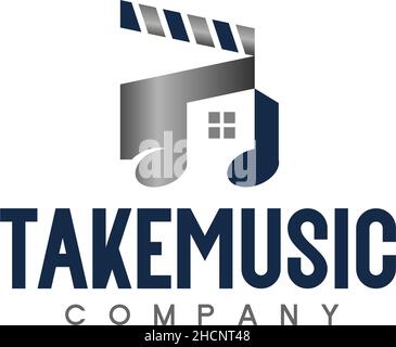 Modern design TAKEMUSIC COMPANY studio logo design Stock Vector