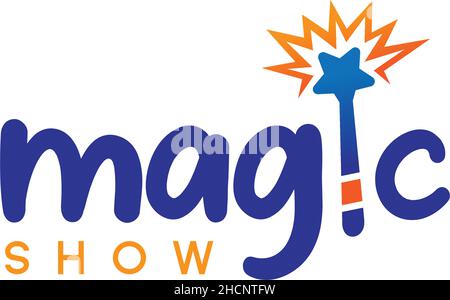 Modern flat letter MAGIC SHOW star logo design Stock Vector