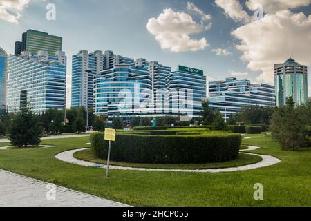 ASTANA, KAZAKHSTAN - JULY 8, 2018: Modern buildings in Astana now Nur-Sultan , capital of Kazakhstan Stock Photo