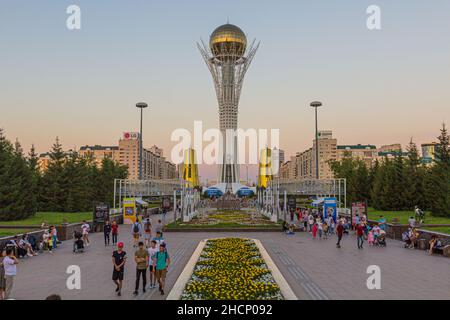 ASTANA, KAZAKHSTAN - JULY 8, 2018: Skyline of Astana now Nur-Sultan with Bayterek Tower, capital of Kazakhstan Stock Photo