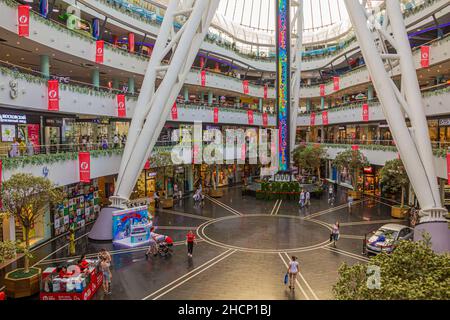 A View Inside The Khan Shatyr Shopping And Entertainment Center In ...