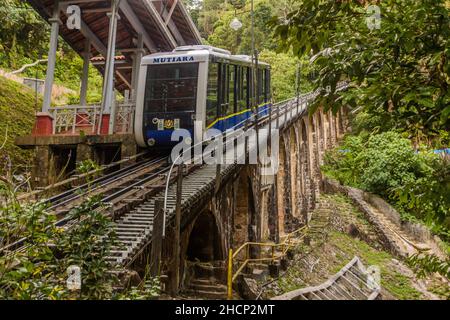 PENANG, MALAYSIA - MARCH 21, 2018: View of funicular to Penang hill, Malaysia Stock Photo