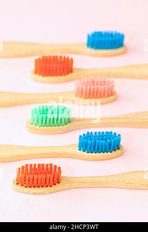 Eco friendly toothbrushes and bamboo plant on white Stock Photo - Alamy