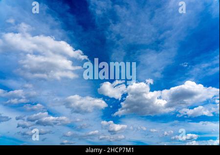 Natural daylight and white clouds floating on blue sky Stock Photo