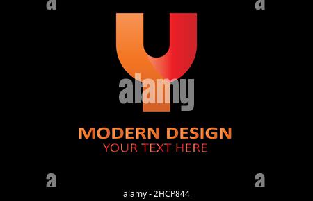 Alphabet y modern shape abstract monogram vector logo template Stock Vector