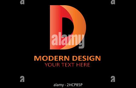 Alphabet d modern shape abstract monogram vector logo template Stock Vector