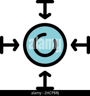 Self actualization icon. Outline self actualization vector icon color flat isolated Stock Vector