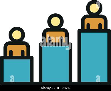 Hierarchy icon. Outline hierarchy vector icon color flat isolated Stock Vector