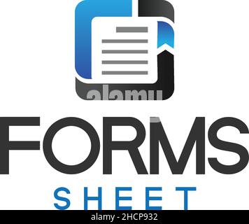 Modern colorful FORMS SHEET digital logo design Stock Vector