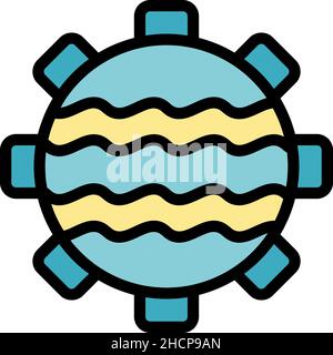 Hydro power icon. Outline hydro power vector icon color flat isolated Stock Vector