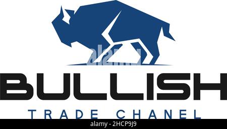 Modern BULLISH trade channel forest logo design Stock Vector