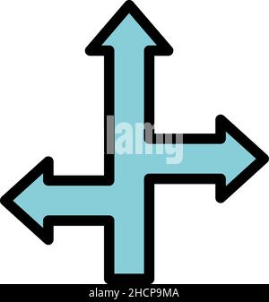 Arrows direction icon. Outline arrows direction vector icon color flat isolated Stock Vector