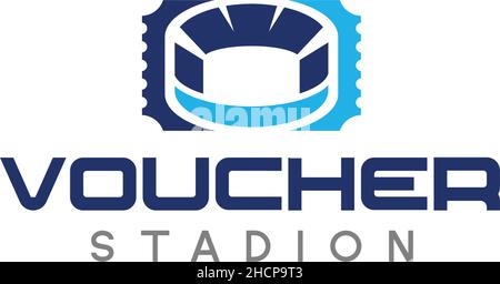 Modern colorful VOUCHER stadium field logo design Stock Vector