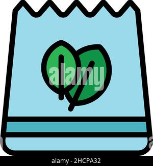 Biodegradable pack icon. Outline biodegradable pack vector icon color flat isolated Stock Vector