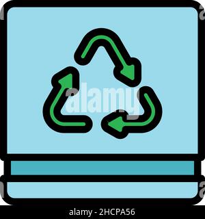 Bio arrow pack icon. Outline bio arrow pack vector icon color flat isolated Stock Vector