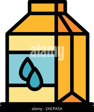 Farm eco milk icon. Outline farm eco milk vector icon color flat isolated Stock Vector
