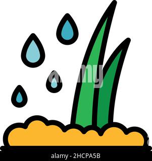 Farm eco plant icon. Outline farm eco plant vector icon color flat isolated Stock Vector