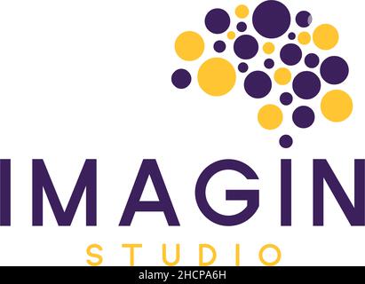 Modern colorful IMAGIN STUDIO circle logo design Stock Vector