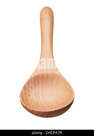 empty wooden spoon isolated on white background Stock Photo