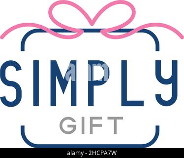 Flat letter mark SIMPLY GIFT surprise logo design Stock Vector