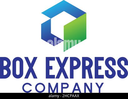 Modern colorful BOX EXPRESS company logo design Stock Vector