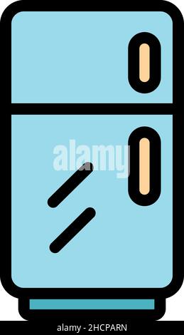 Fridge consumption icon. Outline fridge consumption vector icon color flat isolated Stock Vector