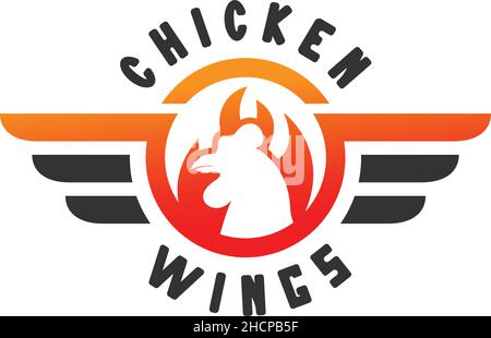 Modern colorful CHICKEN WINGS fire logo design Stock Vector